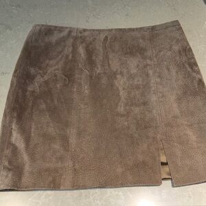Blank NYC Suede Mini Skirt in Taupe
